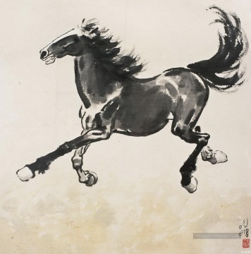  cheval - XU Beihong Running cheval ancienne Chine à l’encre